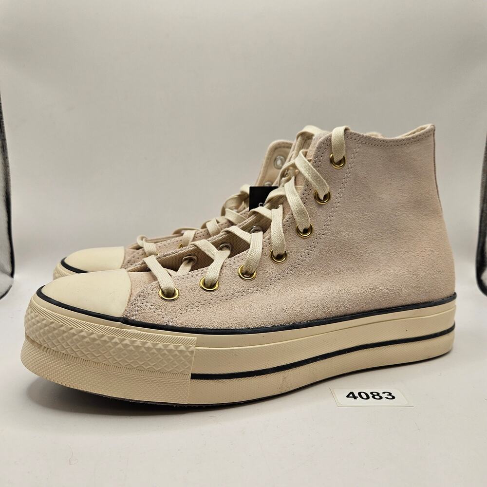 CONVERSE WOMEN'S 10 CHUCK TAYLOR ALL STAR LIFT SUDE PALE FETAL A13823C PLATFORM